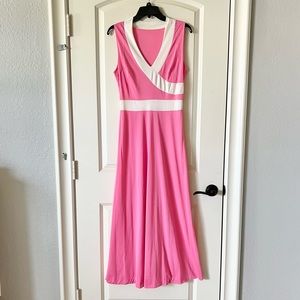 Vintage Formfit Rogers pink and white gown, slip dress made in USA